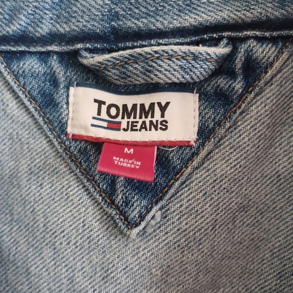 VTG TOMMY HILFIGER Trucker Sydney Tape Light Jacket Women's Sz M Capsule Spring - Picture 2 of 12